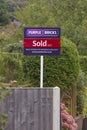 Purple Bricks - UK online estate agent sign Royalty Free Stock Photo